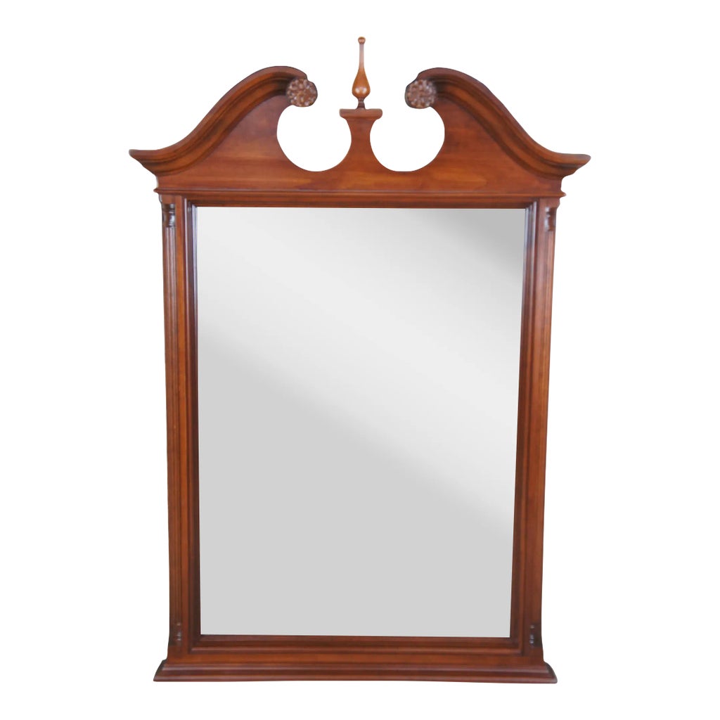 Late 20th Century English Georgian Chippendale Cherry Beveled