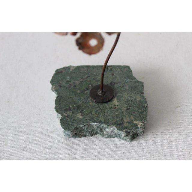 Brass Repoussé Metal Granite Floral Decoration Butterfly Detail For Sale - Image 8 of 10