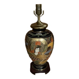 Early 20th Century Porcelain Satsuma Ginger Jar Vase Lamp For Sale