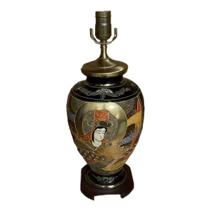 Early 20th Century Porcelain Satsuma Ginger Jar Vase Lamp