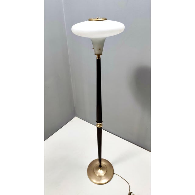 Vintage Italian Wood and Brass Floor Lamp, 1950s For Sale - Image 14 of 14