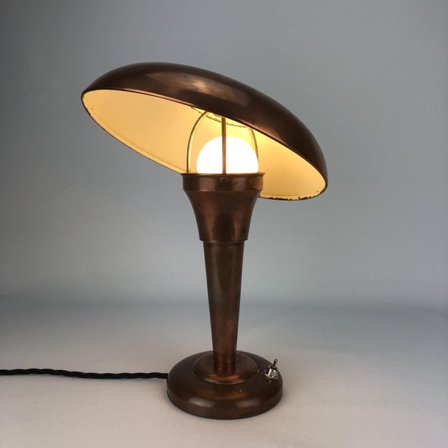 Copper Art Deco Copper Mushroom Table Lamp For Sale - Image 8 of 15