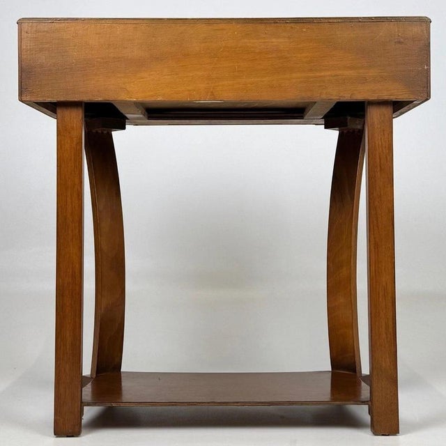 Wood Antique English Golden Oak Side Table, 1900s For Sale - Image 7 of 13