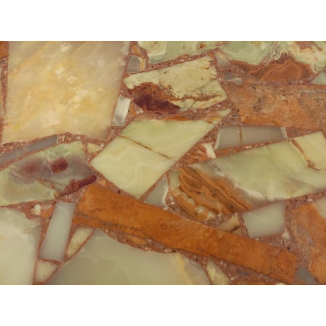 Large Vintage Coffee Table in Chrome Metal, Yellow Onyx Type and Resin, 1970s For Sale - Image 15 of 15