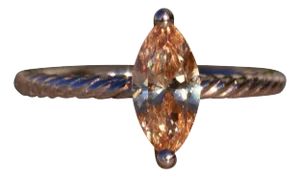 The Navella: 14K Rose Gold Engagement Ring set with Marquise Cubic Zirconia