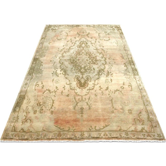 1960s Turkish Oushak Rug For Sale In Los Angeles - Image 6 of 7
