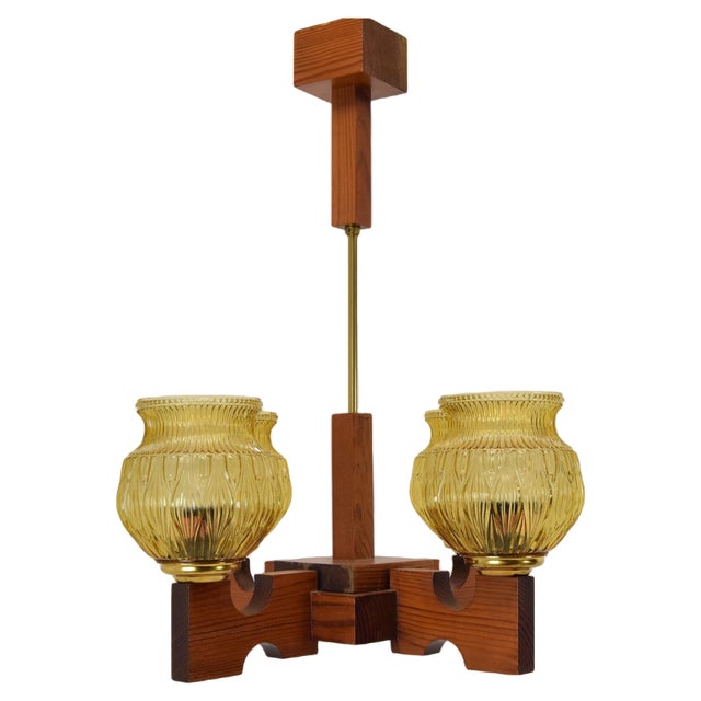 Wood Ceiling Light, 1980s For Sale