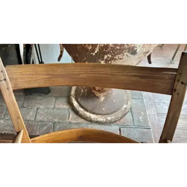 Antique Primitive Bentwood Arm Ladder Back Chair With Original Woven Splint Seat For Sale - Image 9 of 10