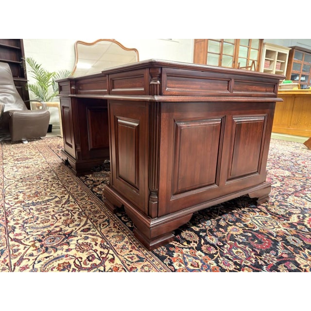 Green English Chesterfield Desk with Green Leather Top For Sale - Image 8 of 18