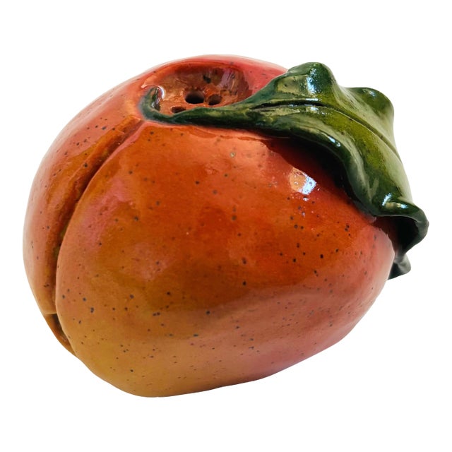 Vintage Studio Pottery Peach Flower Frog For Sale