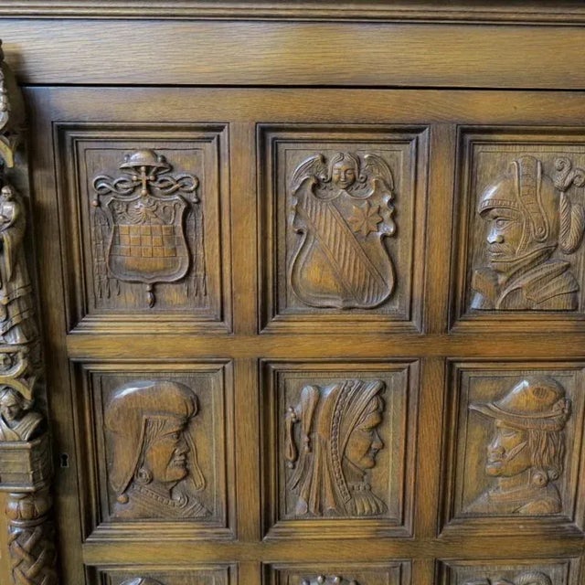 Vintage Carved Buffet, 1950s For Sale - Image 6 of 15