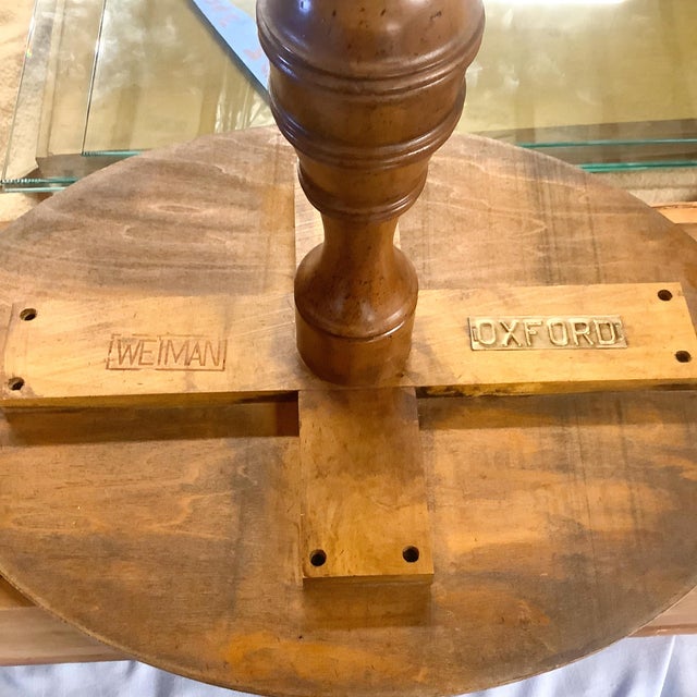 Weiman Oxford Burl Veneer Pedestal Accent Table For Sale - Image 16 of 16