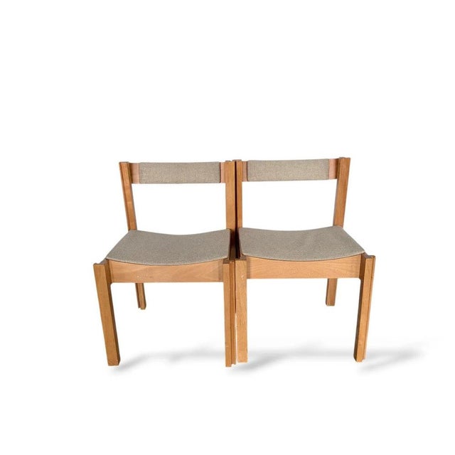 Modern Mid-Century Stacking Dining Chairs in Beech, Set of 2 For Sale - Image 3 of 9