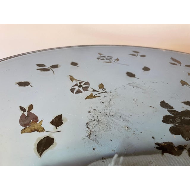 Art Deco Art Deco Eglomise Blue Mirrored Top Side-Table, Attrib. to Jules Leleu For Sale - Image 3 of 18