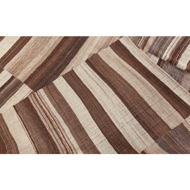 Doris Leslie Blau Vintage Striped Light Beige Hand-Knotted Wool Rug For Sale - Image 11 of 11