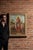 A mid-century illuminated devotional artwork depicting Christ as the Good Shepherd, rendered in warm, painterly tones and...