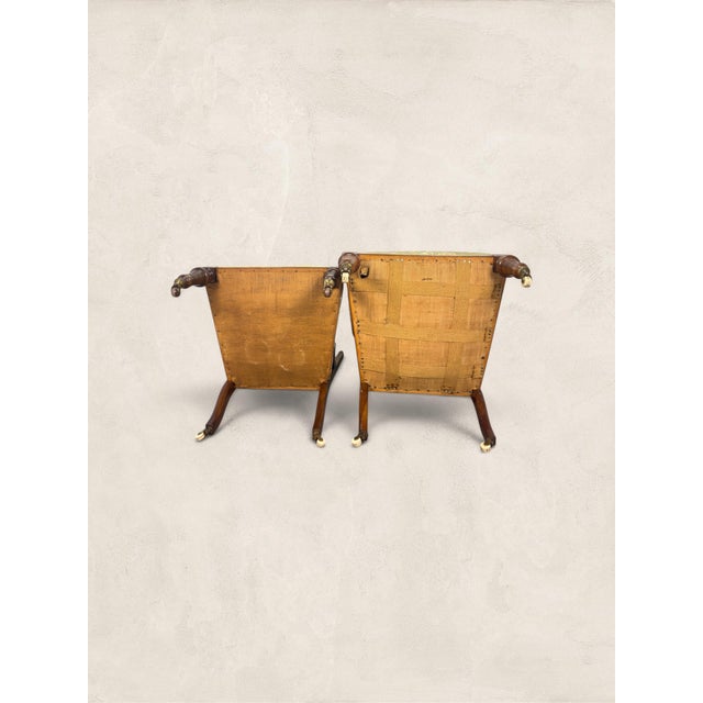 Victorian Late 19th Century Antique English Eastlake "His and Hers" Walnut Parlor Chairs For Sale - Image 3 of 11