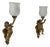Vintage Wall Sconces in Gilt Metal and Opaline Glass, Italy, 1960s, Set of 2 For Sale