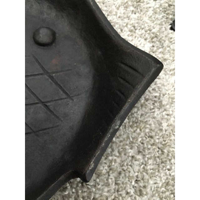 Black Vintage Japanese Cast Iron Black Fish Tray For Sale - Image 8 of 9