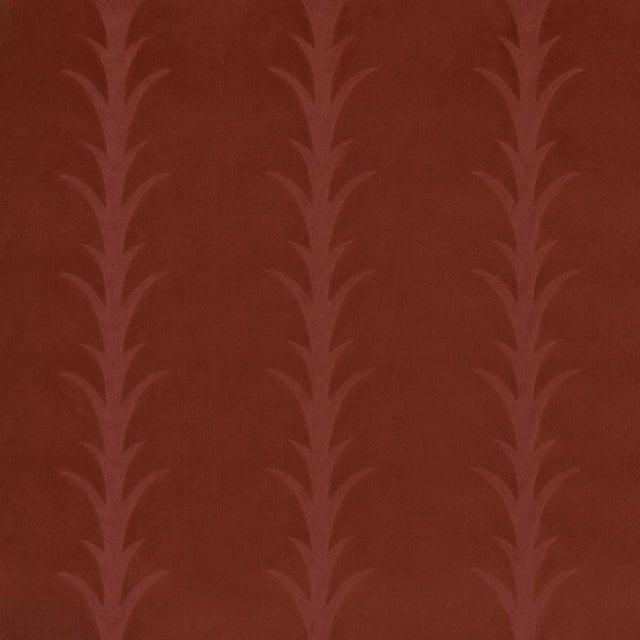 2020s Sample - Schumacher Acanthus Stripe Velvet Fabric In Terracotta For Sale - Image 5 of 5
