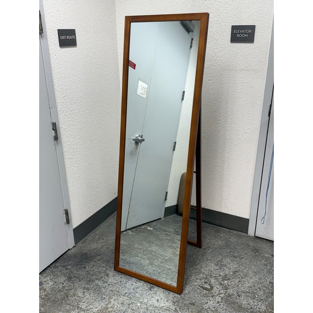 Modern Threshold Wood Floor Mirror For Sale - Image 3 of 12