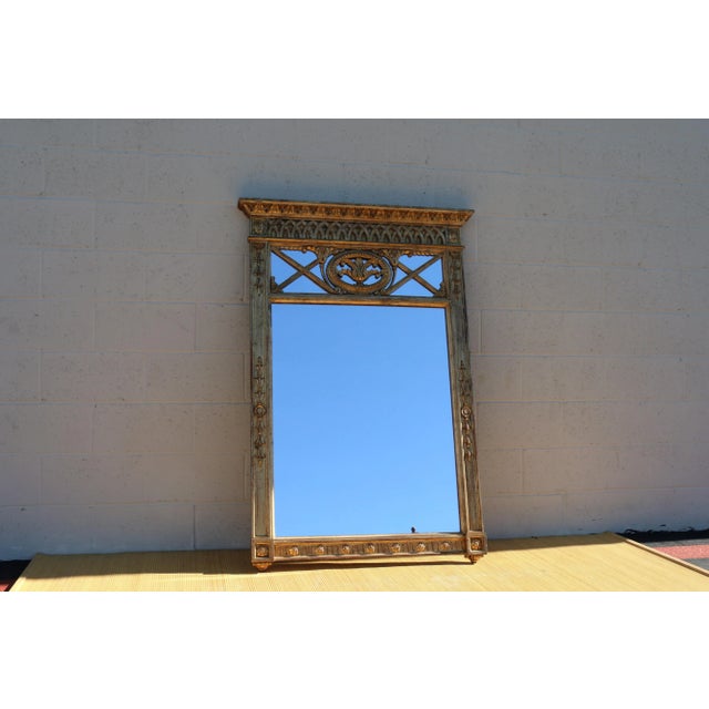 Beautiful Italian wall gold leaf mirror made of wood. In good vintage condition. No damages. To many details, hand carved...