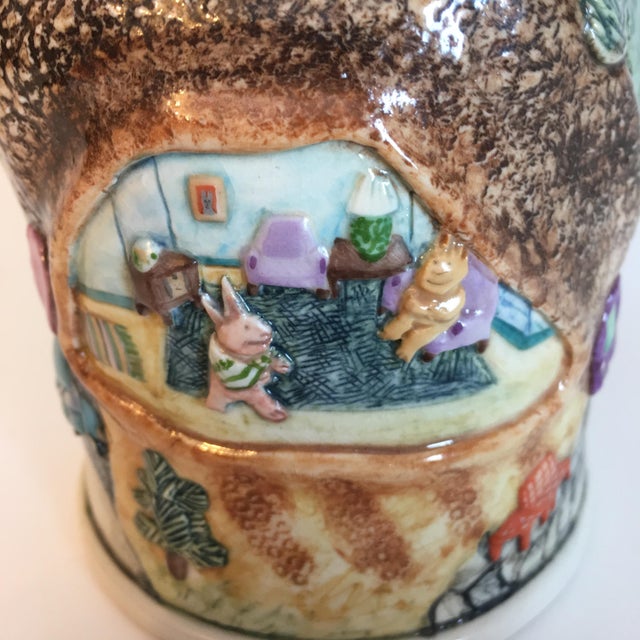 1980s Laura Wilensky Bunnies at Lake House Teapot Studio Ceramic For Sale - Image 4 of 8
