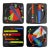 Vintage 1980's Postmodern Studio Fused Art Glass Multicolor Abstract Coasters - Set of 4 For Sale
