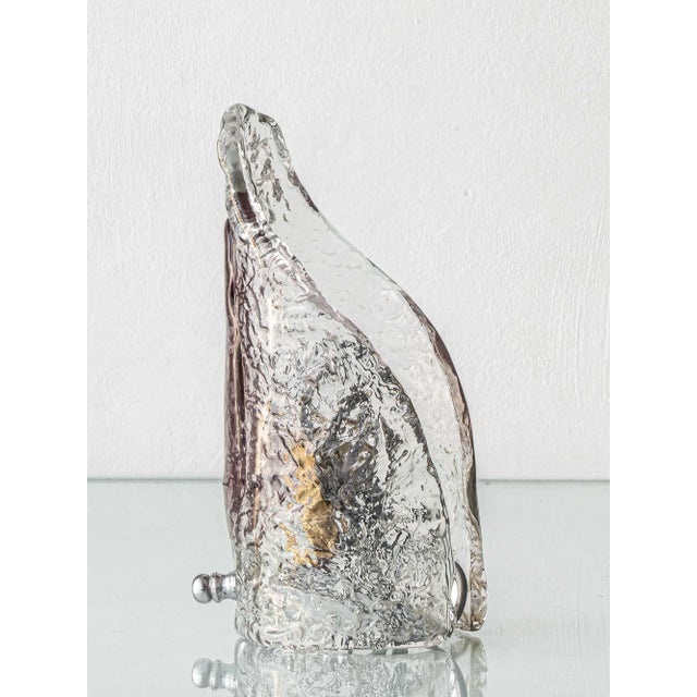 Mid-Century Modern Sculptural Hand-Blown Glass Table Lamp in the style of Murano, 1970s For Sale - Image 3 of 14