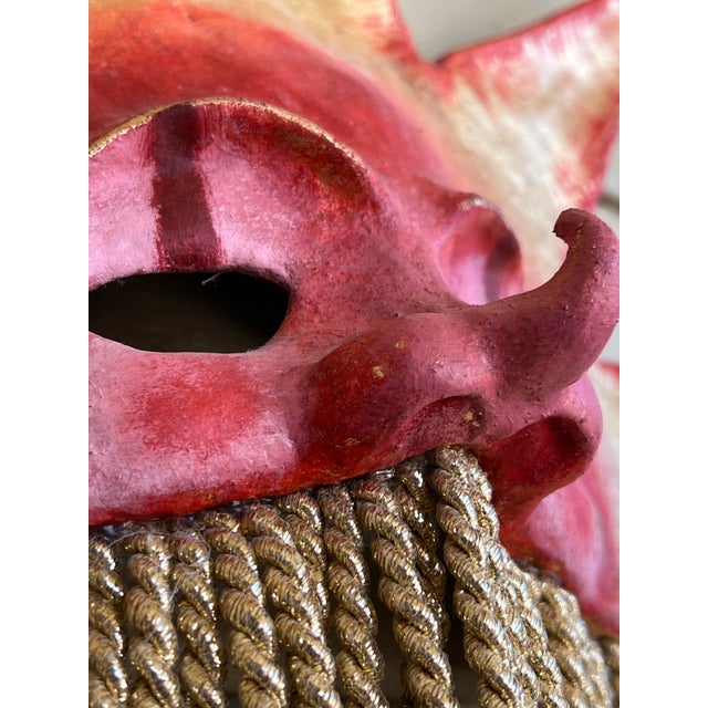 Post-1950 Handmade papier-mache Venetian-style "Sole" (Sun) carnival mask, heavily inspired by classic Italian commedia...