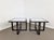 Pretty pair of early 1980s Galaxy side tables, designed by Umberto Asnago for Giorgetti, Italy. The have a white glass top...