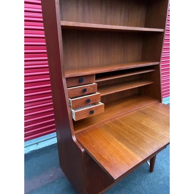 Vintage Mid Century Danish Modern Teak Bookcase/Secretary Desk by Hp Hansen For Sale - Image 9 of 12