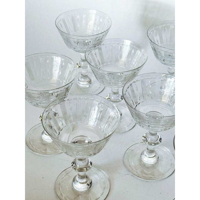 1940s 1940s t.g. Hawkes Cut Crystal Champagne Sherbet Coupes, Set of 10 For Sale - Image 5 of 15