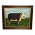 English Hereford Bull Oil Painting in the Manner of William Henry Davis – Framed British Pastoral Cattle Portrait For Sale