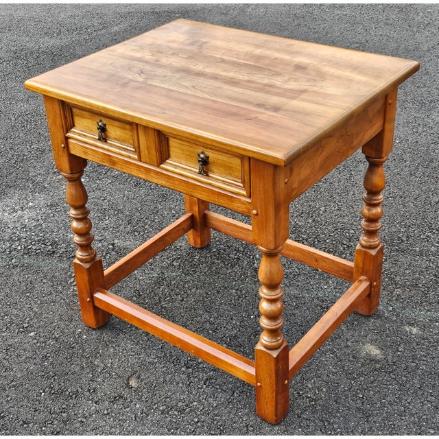 Late 20th Century Stickley Solid Cherry Single Drawer Side Table For Sale In Washington DC - Image 6 of 12