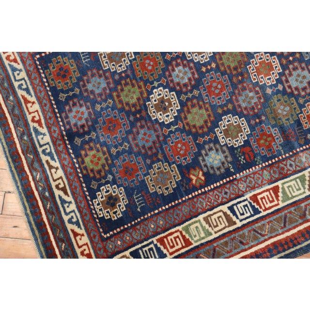 Blue Antique Caucasian Kuba Rug - 3'5" x 5' For Sale - Image 17 of 18