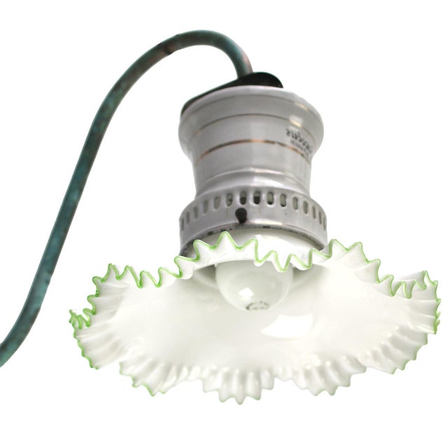 Copper Green and Enamel Converted Gas Wall Lamp, 1900s For Sale - Image 4 of 7