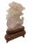 Beautiful Chinese carved rose quartz sculpture depicting several birds set on a fitted wood base.