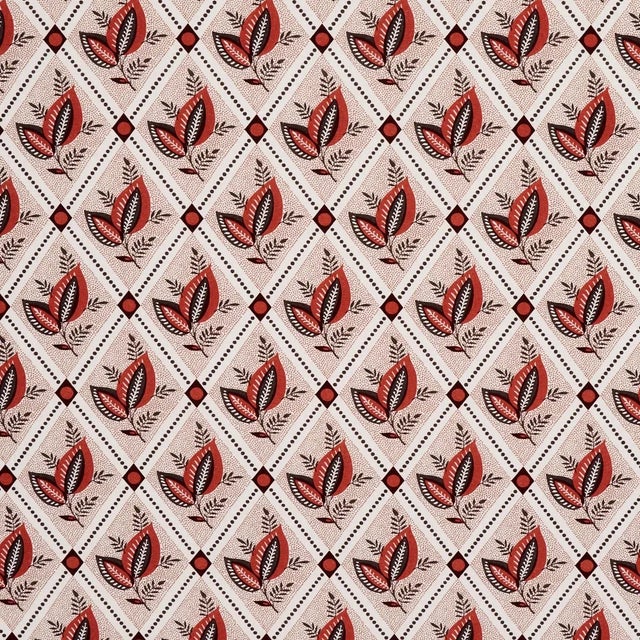 Schumacher Sample - Schumacher Basile Trellis Fabric in Spice & Carbon For Sale - Image 4 of 4