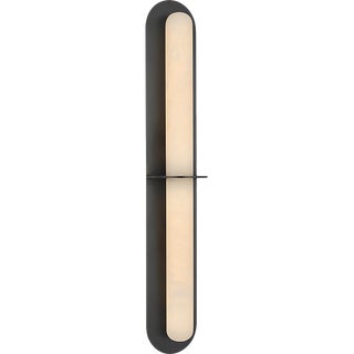 Kelly Wearstler for Visual Comfort Signature Fosse 28" Linear Tube Sconce in Bronze with Alabaster For Sale