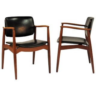Set of Captains Chairs by Erik Buch, Restored with Customizable Reupholstery, 1960s For Sale