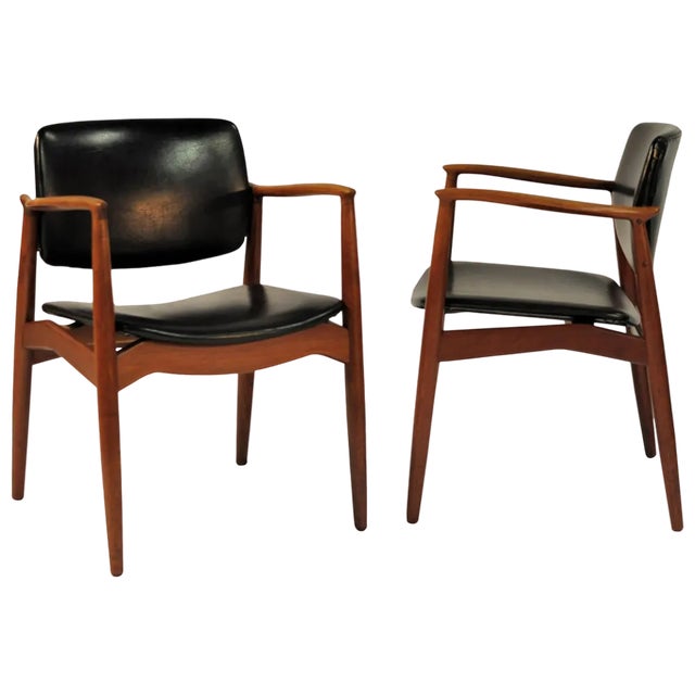 Set of Captains Chairs by Erik Buch, Restored with Customizable Reupholstery, 1960s For Sale