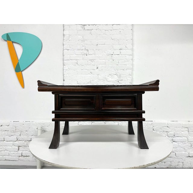 Contemporary Small Zebrawood Two Drawer Kyo Table For Sale - Image 3 of 11