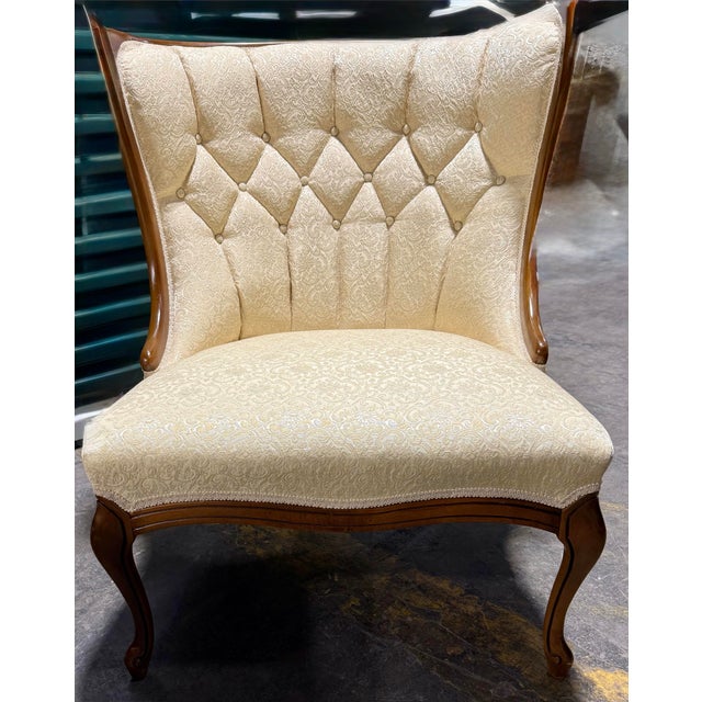Pair of Antique Tufted Back Accent Chairs For Sale - Image 10 of 12