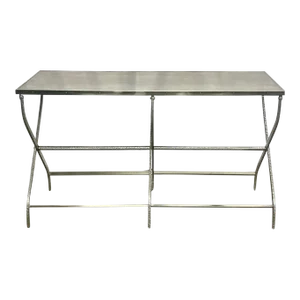 Contemporary Mitchell Gold + Bob Williams Transitional Style Stainless Steel Console Table