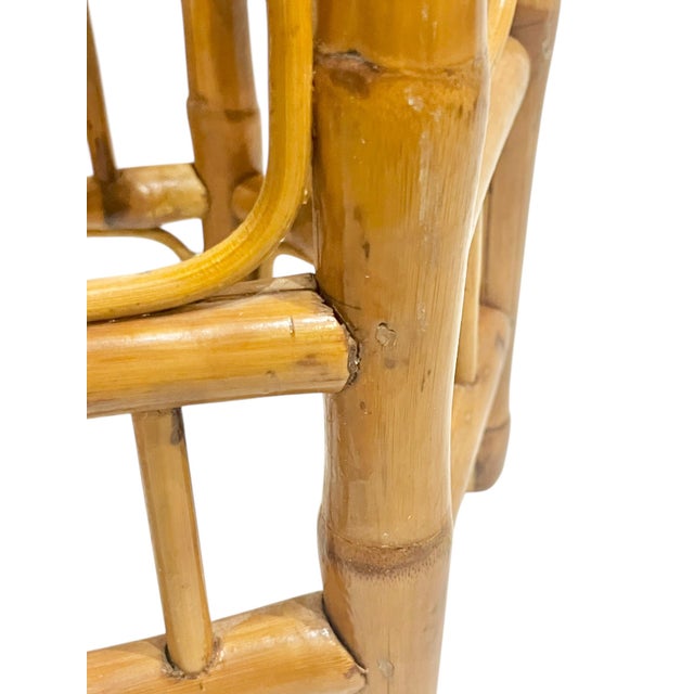 Brown Vintage Hexagonal Bamboo Plant Stand Table For Sale - Image 8 of 12