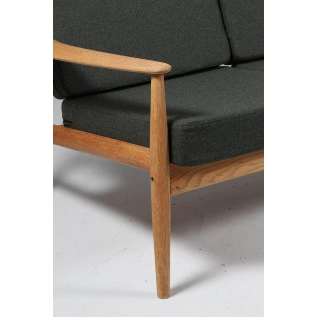 1960s 3-Seater Sofa in Oak and Wool attributed to Grete Jalk, 1960s For Sale - Image 5 of 10