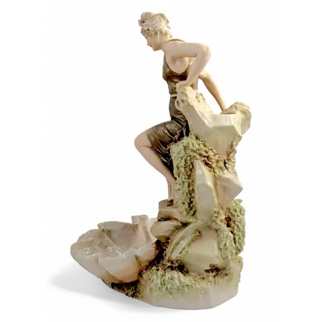 1900 - 1909 Large Art Nouveau Porcelain Centrepiece from Royal Dux, 1900 For Sale - Image 5 of 17