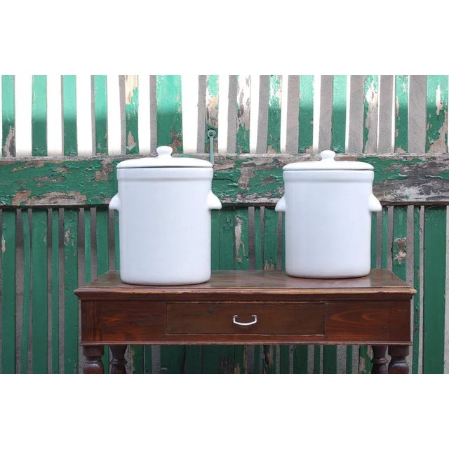 Antique Glazed Terracotta Vases, Set of 2 For Sale - Image 5 of 18