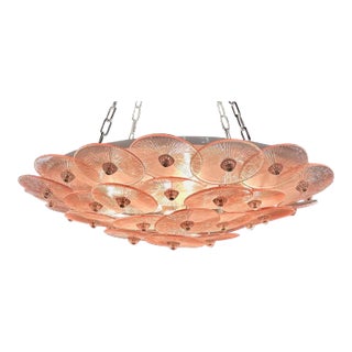 Murano Pink Disc Flush Mount For Sale